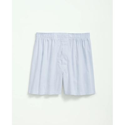 Brooks Brothers Men's Cotton Broadcloth Double Checked Boxers | Light Blue | Size Small