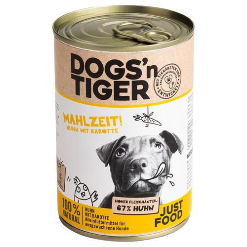 6x400g Dogs'n Tiger Adult Huhn & Karotte Hundefutter nass