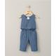 Woven Waistcoat & Trouser Outfit Set - Blue