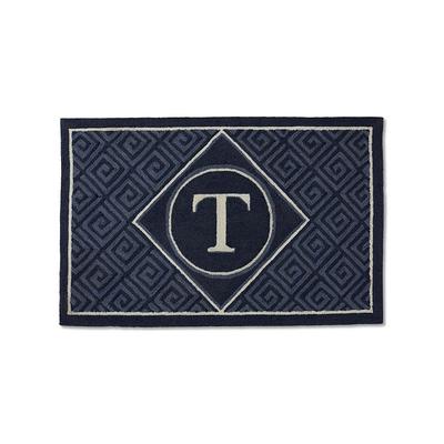 Greek Key Monogram Door Mat - Indigo, 30" x 48" Indigo, U - Frontgate