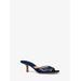 Michael Kors Anita Crocodile Embossed Leather Sandal Blue 8