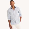 Nautica Men's Wrinkle-Resistant Printed Wear To Work Shirt Crystal Bay Blue, XXL
