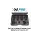 Us Pro - Tools 6pc 3/8 Dr Flexible Crows Foot Wrench Set Black 6pt 12-19mm 7516