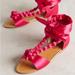 Anthropologie Shoes | Anthropologie Billy Ella 8 9 Sandals Satin Beaded Gladiator Tie Shoes Pink Nib | Color: Pink | Size: Various