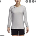 Adidas Tops | Adidas Hi Lo Gray Jersey Shirt Women's Size M Long Sleeve Stretch Athletic Tee | Color: Gray | Size: M