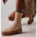 Free People Shoes | Free People Emma Platform Combat Boots Ruched Natural Tan Leather Size 37 | Color: Tan | Size: 37