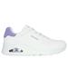 Skechers Women's Uno - Pop Back Sneaker | Size 9.5 | White/Purple | Synthetic/Leather/Textile