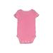Carter's Short Sleeve Onesie: Pink Solid Bottoms - Size Newborn