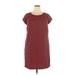 Merona Casual Dress - Shift Crew Neck Short sleeves: Red Dresses - Women's Size 2X-Large