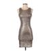 MM Couture Cocktail Dress - Party: Silver Marled Dresses - Women's Size X-Small