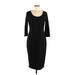 PREMISE Casual Dress - Sheath: Black Stripes Dresses - Women's Size Large