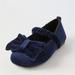 Zara Shoes | Girls- Zara Velvet Blue Bow Ballet Flats Size 9 | Color: Blue | Size: 9g