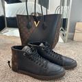 Louis Vuitton Shoes | Louis Vuitton Calfskin Monogram Line-Up Sneaker Boot | Color: Black/Brown | Size: 8