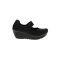 White Mountain Wedges: Slip-on Platform Casual Black Print Shoes - Women's Size 6 - Round Toe