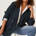 Anthropologie Jackets & Coats | Anthropologie Maeve Double-Breasted Blazer Nwt | Color: Blue | Size: 4
