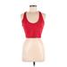 DKNY Sport Active Tank Top: Red Solid Activewear - Women's Size Medium
