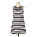 J.Crew Casual Dress - Shift: Blue Stripes Dresses - Women's Size 2 Petite