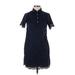 Banana Republic Casual Dress - Shirtdress High Neck Short sleeves: Blue Print Dresses - Women's Size X-Small