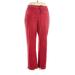 Lands' End Velour Pants - High Rise: Red Activewear - Women's Size X-Large