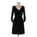 Ann Taylor LOFT Casual Dress - Fit & Flare: Black Solid Dresses - Women's Size 10