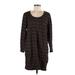 J.Jill Casual Dress - Sweater Dress: Brown Marled Dresses - Women's Size Large