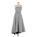 JS Collection Cocktail Dress - Midi Strapless Sleeveless: Silver Dresses - Women's Size 8