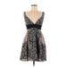 Corey Lynn Calter Cocktail Dress - Fit & Flare: Black Paisley Dresses - Women's Size 4