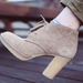 J. Crew Shoes | J.Crew Macalister Chunky Heel Lace-Up Booties Tan Suede Leather Women's Size 7 | Color: Brown/Tan | Size: 7