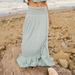 Free People Skirts | Free People Free-Est Augusta Long Skirt Endless Summer Tiered Ruffle M | Color: Blue | Size: M