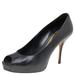 Gucci Shoes | Gucci Black Leather Peep Toe Platform Pumps Size 40 | Color: Black | Size: 40