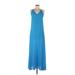 Izzy & Lola Casual Dress - A-Line: Blue Solid Dresses - Women's Size Medium