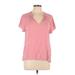 Old Navy Short Sleeve Blouse: Pink Tops - Women's Size Large