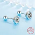 Boucles d'oreilles à tige en cristal pour femme argent regardé 925 véritable bijoux fantaisie