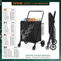 VEVOR Chariot de Courses Pliable Charge 150 5 kg 4 Roulettes Chariot de Supermarché Plus de 85 L