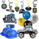 Décorations de fête d'anniversaire de police en spirale ballons en latex de police voiture de