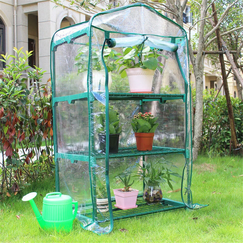 3/4/5 niveaux jardin serre couverture plante fleur croissance maison chaleur retenue Transparent PVC couverture étanche jardin HA6348