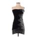 City Studio Cocktail Dress - Bodycon Sweetheart Sleeveless: Black Print Dresses - Women's Size Small