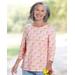 Appleseeds Women's Essential Cotton Watercolor Check Tee - Multi - PXL - Petite
