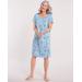 Blair Women's Floral Roses Nightgown - Blue - L - Misses