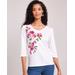 Blair Women's Primrose Print Knit Tee - White - L - Misses