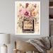 Design Art Vintage Perfume Bottle w/ Blossoming Flowers I - Perfumes Wall Art Living Room Canvas, Cotton in Pink | 20 H x 12 W x 1 D in | Wayfair