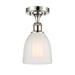 Rosecliff Heights Dunder 1-Light 5.75" Semi Flush Mount Glass in Gray/White | 13 H x 5.75 W x 5.75 D in | Wayfair 516-1C-PN-G441-LED