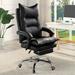 The Twillery Co.® Araujo Executive Chair Upholstered/Metal in Black | 46.75 H x 27 W x 29.5 D in | Wayfair AB07C040BBAC427ABF0070119951E689