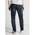 Slim-fit-Jeans STREET ONE MEN Gr. 30, Länge 32, blau (dark blue wash) Herren Jeans Slim Fit