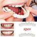 Smile Veneers Snap On Upper False Teeth Dental Veneers Dentures Tooth Cover White Teaching and Temporary Braces Cover Instant and Improve Smile