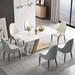 Everly Quinn Amarine 63" L x 35.43" W Dining Set Wood/Metal in Yellow | 29.53 H x 35.43 W x 63 D in | Wayfair 4645AEEE36E44A49BA7B760DCFEB3457