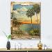 Highland Dunes Vintage Florida Collage Palm Trees and Beach - Print on Canvas Canvas, Cotton in Blue/Green | 20 H x 12 W x 1 D in | Wayfair