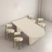 Orren Ellis Brunn Semi-Circle Dining Set Wood in Brown/White | 29.53 H x 35.43 W x 86.61 D in | Wayfair 9A010E017C78445B929D791F67BB2545