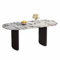 Ivy Bronx Gianella Dining Table Wood in Black/Brown/White | 29.53 H x 70.87 W x 35.43 D in | Wayfair B27D50FA608B4F9DAD9C55A9AB9F11B9