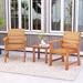 2 Piece Patio Hardwood Chair with Slatted Seat and Inclined Backrest - 25" x 24" x 33" (L x W x H)